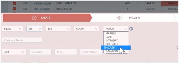 Encash order hdfc securities website