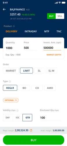 Bajaj Finserv Mobile App Review - Order Screen