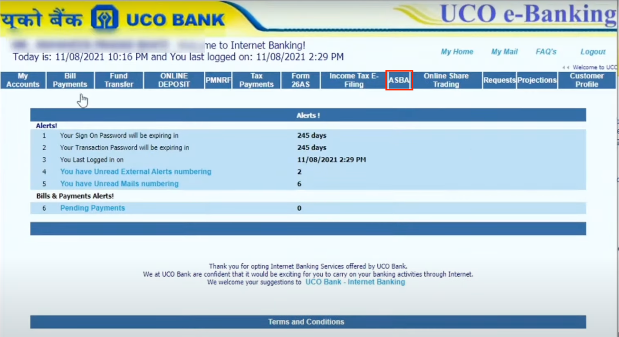 UCO Bank IPO Application Demo 1